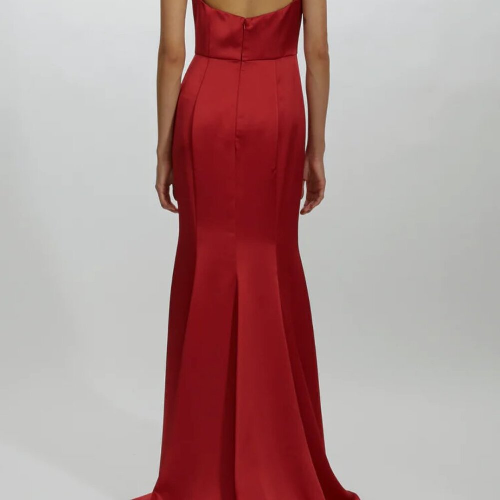 Amsale Tatia GB212S Bridesmaid Dress (Gunmetal - Fluid Satin) Size 6 - Picture 3 of 6